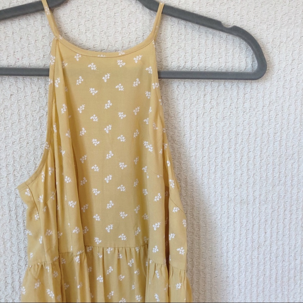yellow and white floral dress